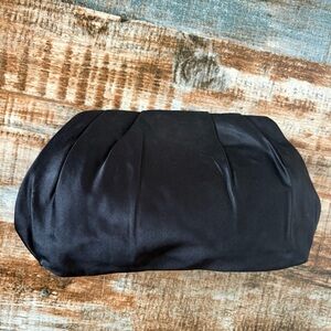 Elegant Black Satin Clutch J. Crew
